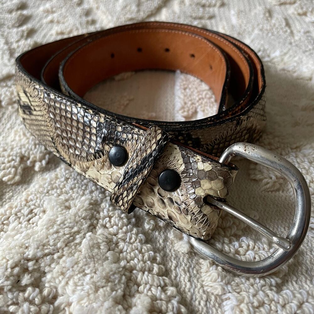 Genuine Python Snakeskin Western Leather Belt Handmade USA Size 44